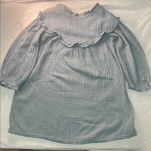 Zara kids(4-5yrs) black dots and Blue Eyelet Detail Top dress